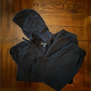 Women’s Black Scrub Long Sleeve Hoodie With Joggers.